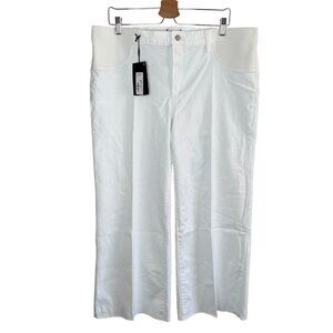 Paige Womens Anessa Maternity White Denim Raw Hem  Jeans Size 33